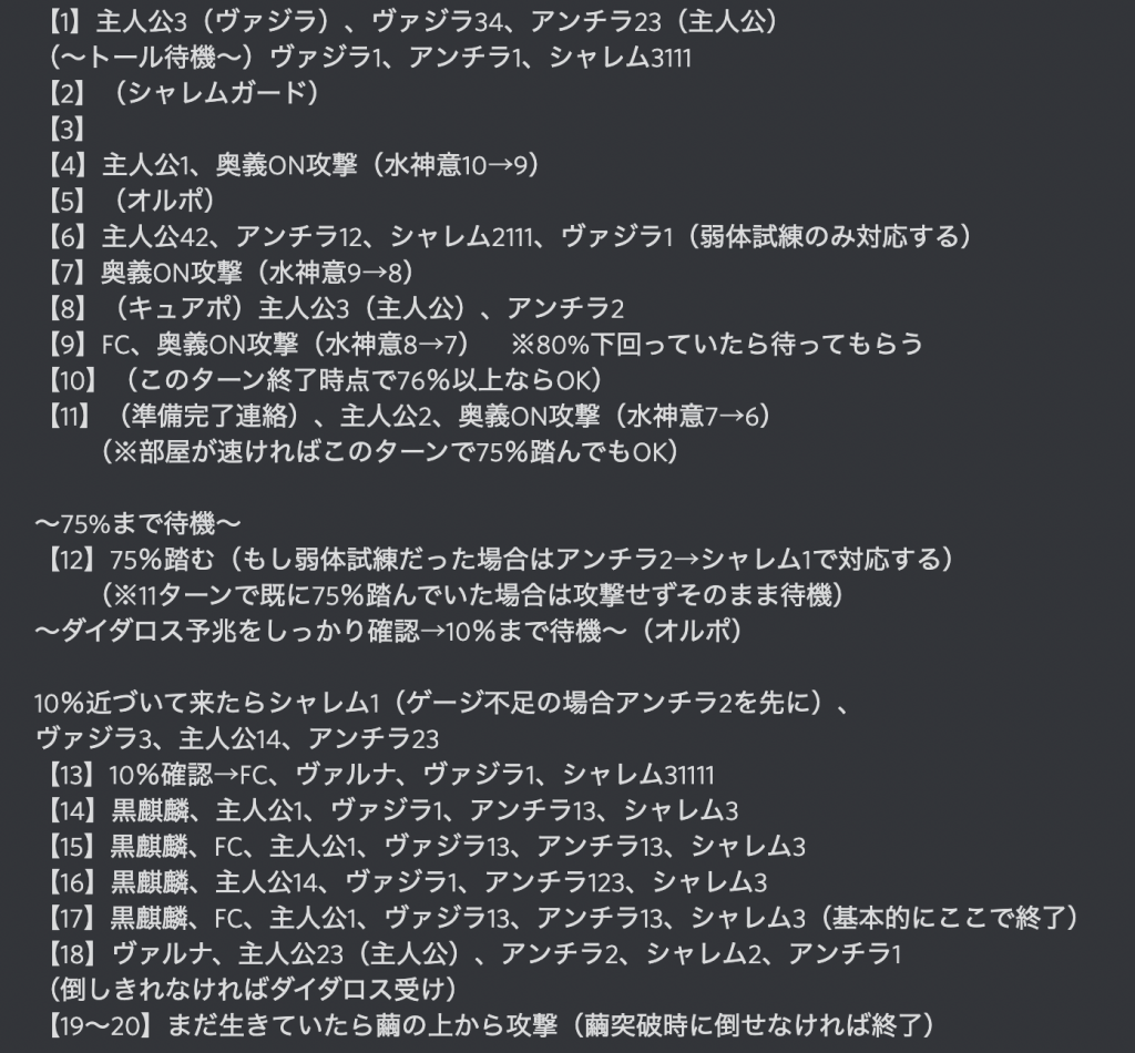 グラブル スパバハ水10 削り75 待機行動表 ムーブ解説 水着アンチラ採用型 サカナンのゆるふわゲーム攻略